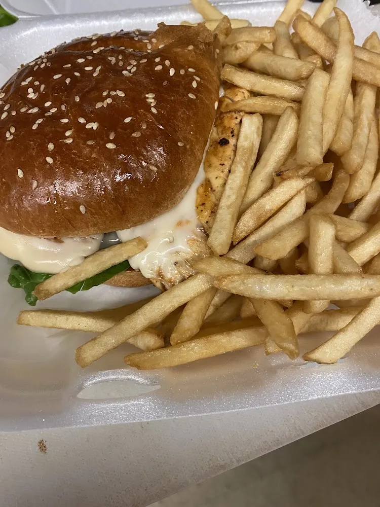 Grilled Chicken Sandwich with Fries and Drink